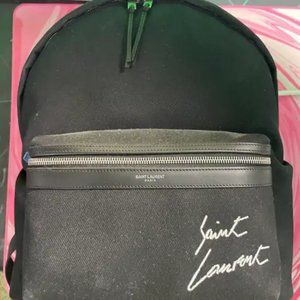Saint Laurent City Signature Backpack Canvas